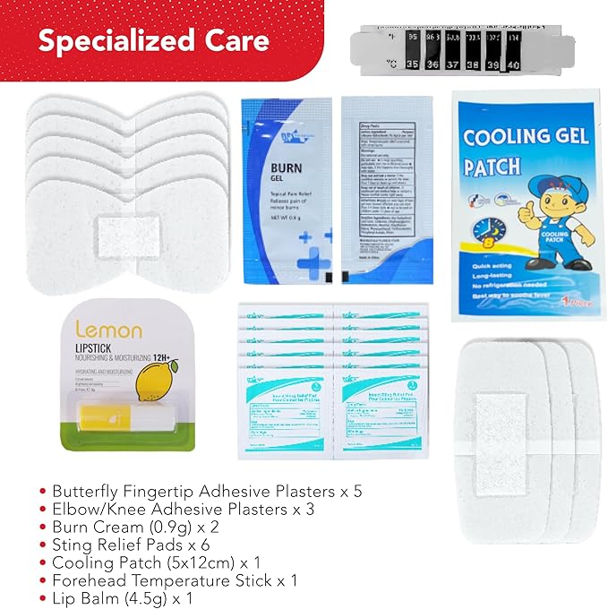 Swiss Safe Kids First Aid Kit for Kids 246 Pieces - for Travel, Home & Car Emergency Kit, Baby & Toddler First Aid, Small Portable Kit with Mini Bag