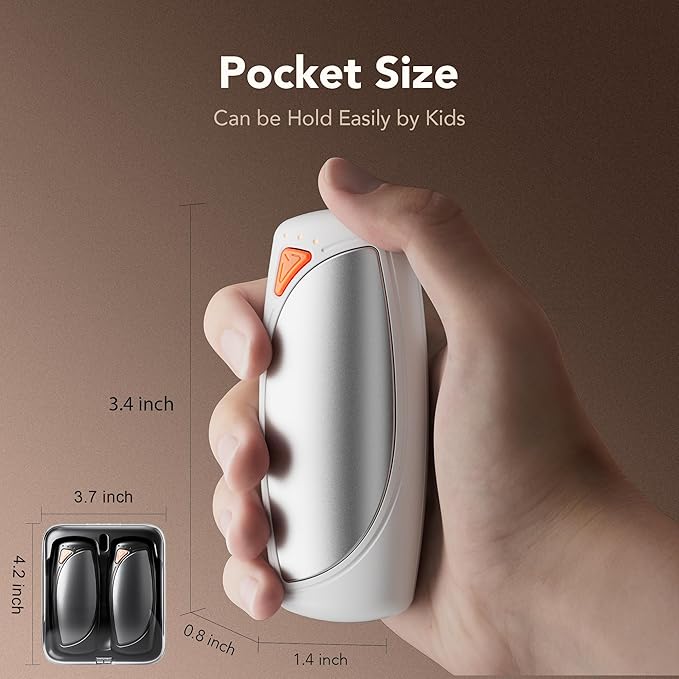 Hand Warmers Rechargeable 2 Packs, Double Sided Heating with AI Charging Case, 14000mAh Electric Hand Warmer Ultra Long Battery Life, Portable Heater Gifts for Christmas,Camping,Hunting