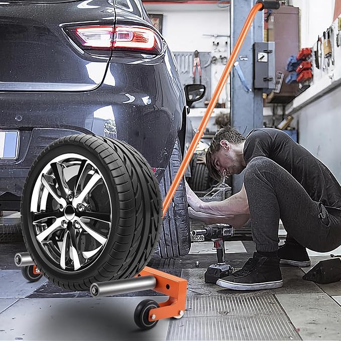 Heavy Duty Adjustable Tire Wheel Dolly, 350 LBS Capacity, Moving Tool for Automotive Repair Shops, Garages, and Tire Retail Outlets