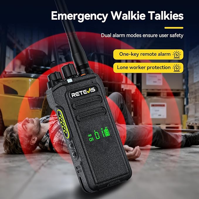 Retevis NR30D DMR 2 Way Radio Handheld,Professional Two Way Radios Long Range,Noise Canceling,IP67 Waterproof,Compatible with Motorola CP100D Digital Walkie Talkies,for Manufacturing Logistics(4 Pack)