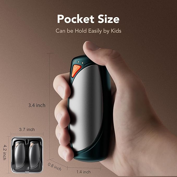 Hand Warmers Rechargeable 2 Packs, Double Sided Heating with AI Charging Case, 14000mAh Electric Hand Warmer Ultra Long Battery Life, Portable Heater Gifts for Christmas,Camping,Hunting