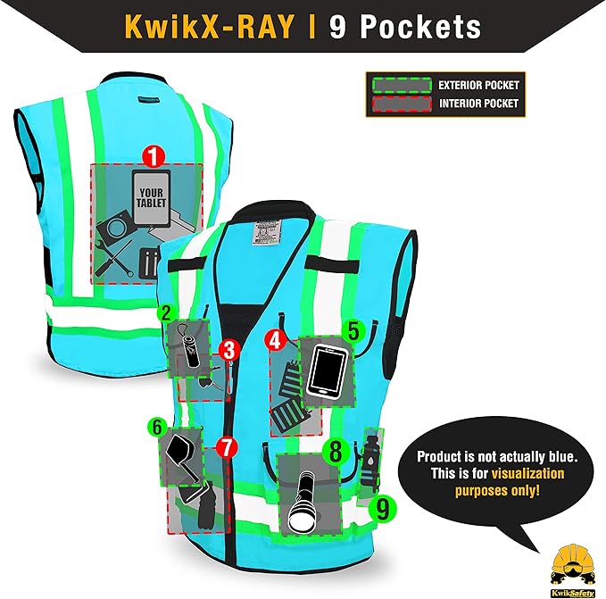 KwikSafety - Charlotte, NC - GODFATHER Safety Vest [CUSHIONED COLLAR + TABLET POCKET] ANSI OSHA