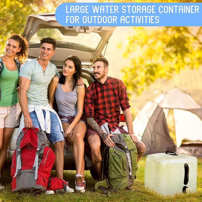 3 Pcs Collapsible Water Container with Spigot, Foldable Camping Water Container Portable Camping Storage Carrier Jug for Outdoors Hiking Emergency Kit Backpack (5.3 Gallon,Black)