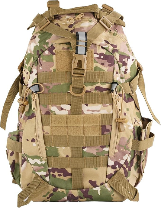 aiGear Tactical Backpack for Men, 25L Military Backpack, 3-Day Bug Out Bag for Camping Hiking Hunting with Molle System Army Daypack (25L Camo)