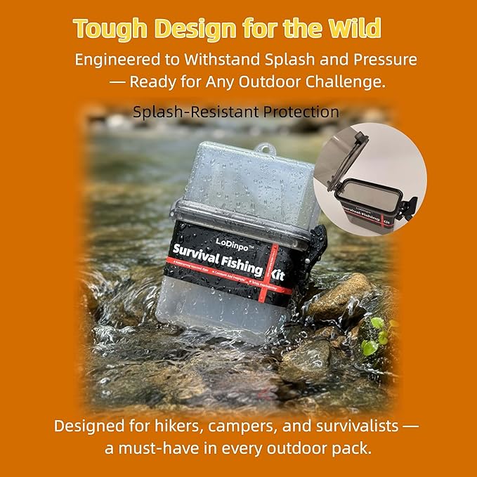 Mini Survival Fishing Kit Small Emergency Fishing Gear Box Pocket Fishing Tackle Travel Fishing Shoebox Surf Survivalist Fishing Accessories Pack Gifts for Fishing Starter Men