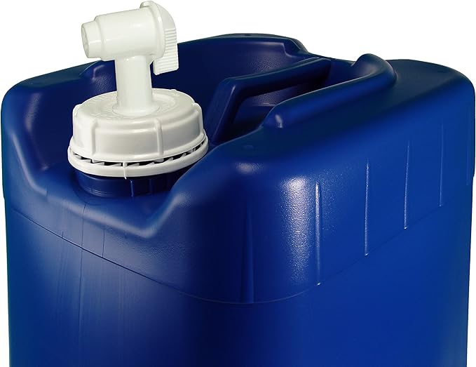 API Kirk Containers 5 Gallon Samson Stackers, Blue, 6 Pack (30 Gallons), Emergency Water Storage Kit - New! - Clean! - Boxed! Kit Includes one Spigot & Wrench