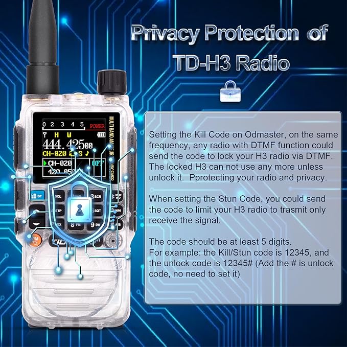 TIDRADIO TD-H3 Ham Radio Type C & Wireless Programming(4PCS Batteries)，8-Band Long Range Walkie Talkies Rechargeable Handheld Portable Full-Featured 2 Way Radios- Crystal, Full Kit
