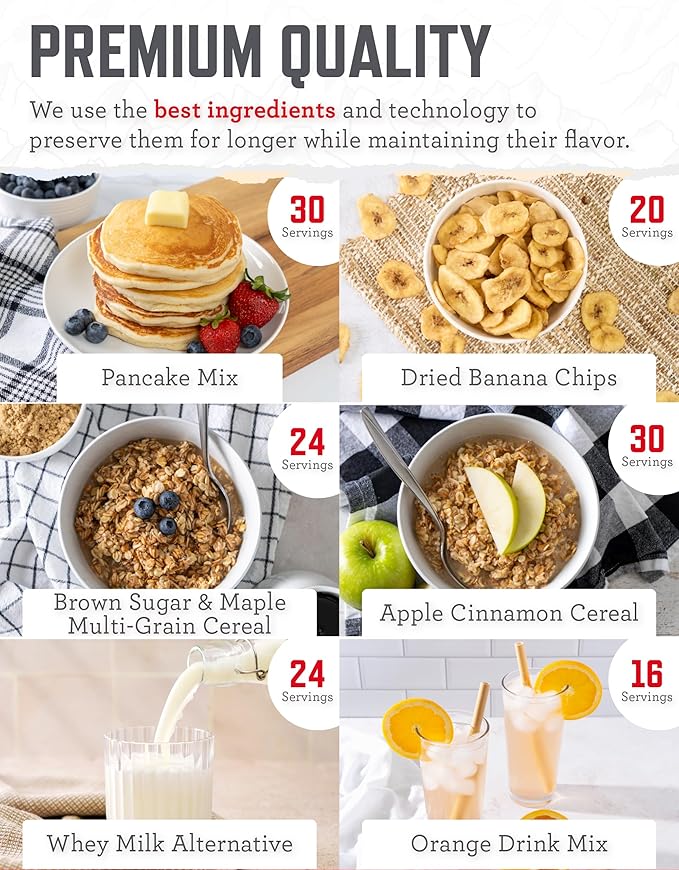 ReadyWise 30 Day Emergency Food Supply - 296 Servings, 2 Buckets, Freeze Dried Protein Meals, Survival Food Storage, Ready to Eat, up to 25 Year Shelf Life