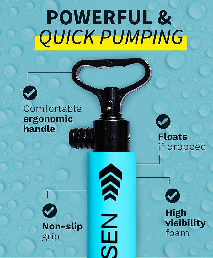 Manual Bilge Pump for Boats, Kayak Portable Hand Pumps for Water Removal - Long Hose Marine Safety Equipment Must Haves, Emergency Tool Home & Outdoors