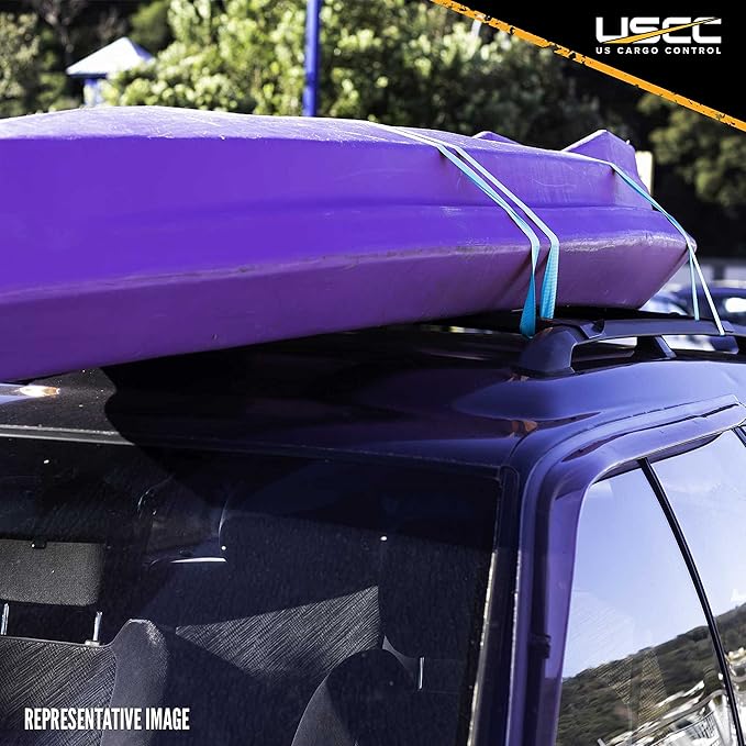 US Cargo Control J Hook Ratchet Strap 1" x 20' (25-Pack), 1 Inch Ratchet Straps with Double J-Hooks & D-Rings, 1,320 LBS Break Strength, Versatile Cargo Tie Downs for Pickup Trucks, Trailers, & More