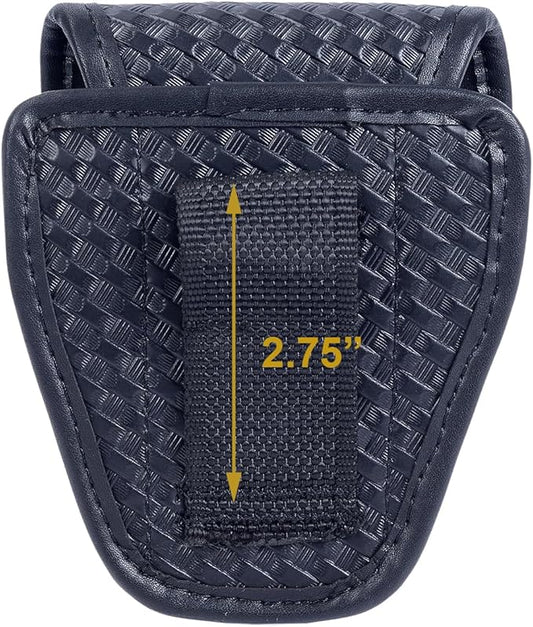TAFTACFR Molded Single Handcuff Pouch Case for Duty Belt, Law Enforcement Holder With Removable Top Cover and Hidden Snap