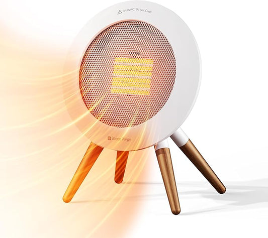 SpaceHeater, 2025 Upgraded Portable Electric Heater for Indoor Use with Thermostat, 2 Modes, 1000W Energy-Saving Model, PTC Ceramic Fast & Safe Heating, Built-in Overheat Protection