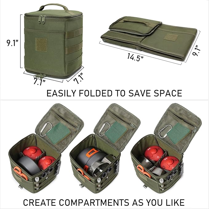Tactical Camping Storage Bag 7L Utility Tote Bag Trunk Organizer (Black)