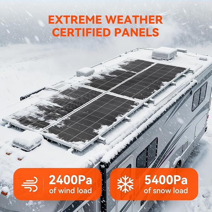 RICH SOLAR 200 Watt 12 Volt 18BB Cell Monocrystalline Solar Panel N-Type Cells High Efficiency Solar Module for RV Trailer Camper Marine Off Grid