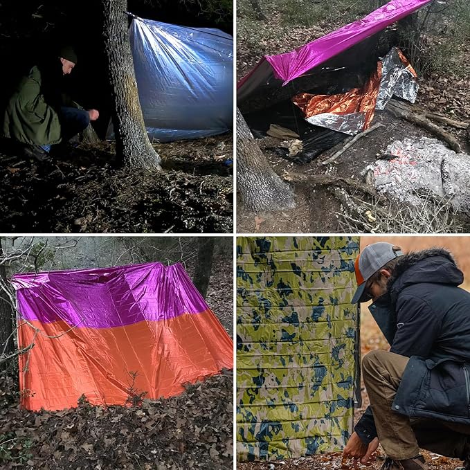 TITAN Survival - Mylar Survival Blankets 5 Pack - 90% Heat Retention & Waterproof Design - Emergency Blanket Cold Weather Protection & Survival Kits - Durable Space Blanket for Outdoor Use
