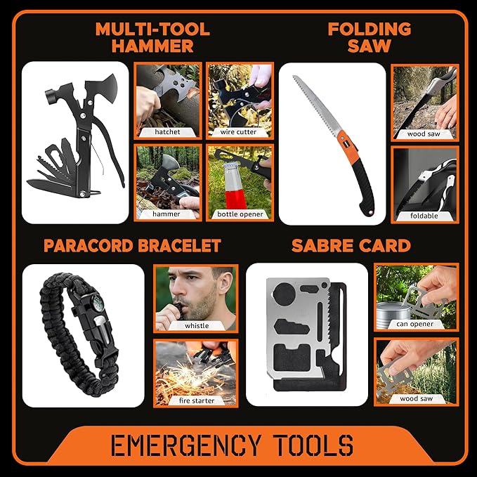 48 Hour Survival Kit - 228 Pieces Survival Gear and Supplies, 45L Go Bag Emergency Backpack, First Aid, Water Filter, Food, Tools, Tent, Camping Essentials, Emergency Preparedness - The Solo