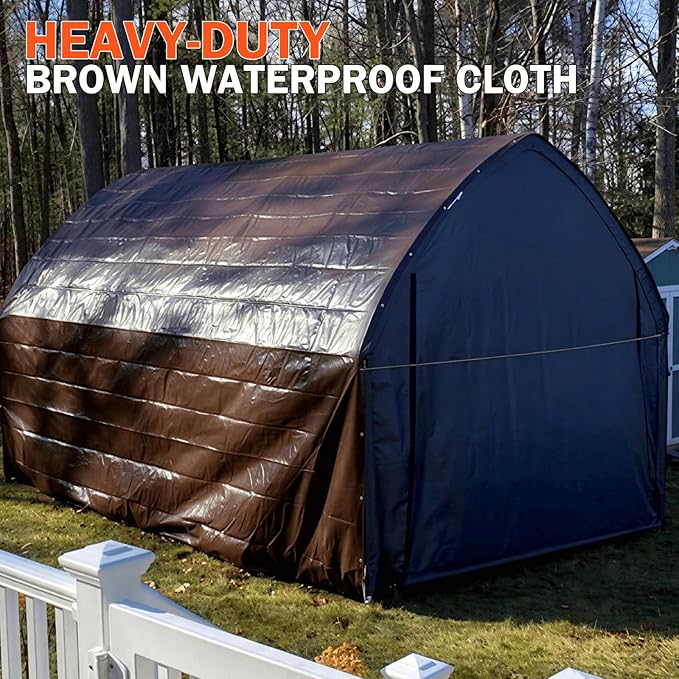 Tarps Heavy Duty Waterproof, 16 Mil Large Tarps with Grommets, UV Resistant and Tear&Fade Resistant, Brown Heavy Duty Tarps for Outdoors Patio Camping, 10 * 10FT