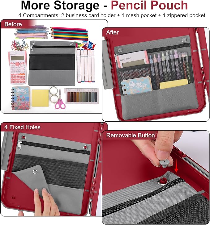 Thicker Clipboard with Storage, Internal Pen Pouch Included, A4 / Letter Size, Reinforced Contractor Clipboard Attached Capacity, Durable Sturdy Clip Boards 8.5x11 with Dual Clip for Outdoor