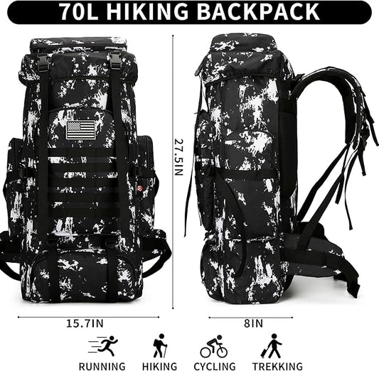 Hiking Backpack for Men 70L/100L Camping Backpack Military Rucksack Molle 3 Days Assault Pack for Climbing