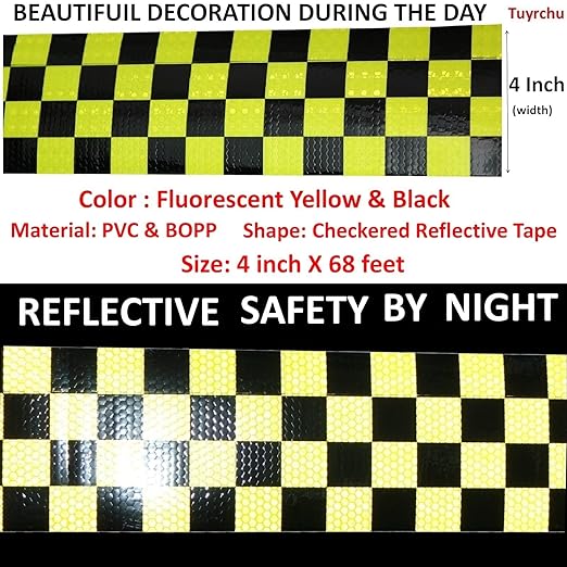 Reflective Tape 4 Inch x 68 Feet, Outdoor Waterproof High Visibility Adhesive Stickers, High Intensity Reflector Strips