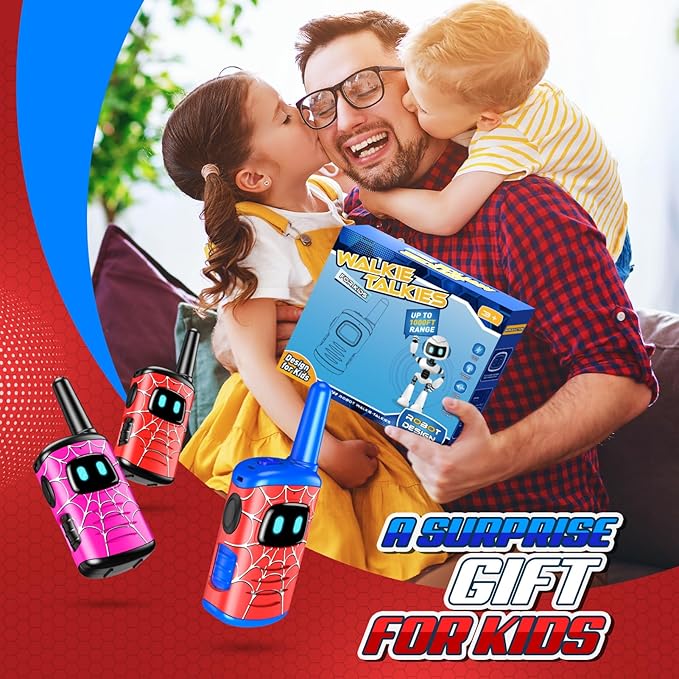 Walkie Talkies for Kids Rechargeable: 3 Pack Kids Walkie Talkies Outdoor Toys for 3 4 5 6 7 8 Year Old Boys Girls Grandkids Christmas Birthday Gifts Stocking Stuffers Age 3-6 Year Old Boy Girl Hiking