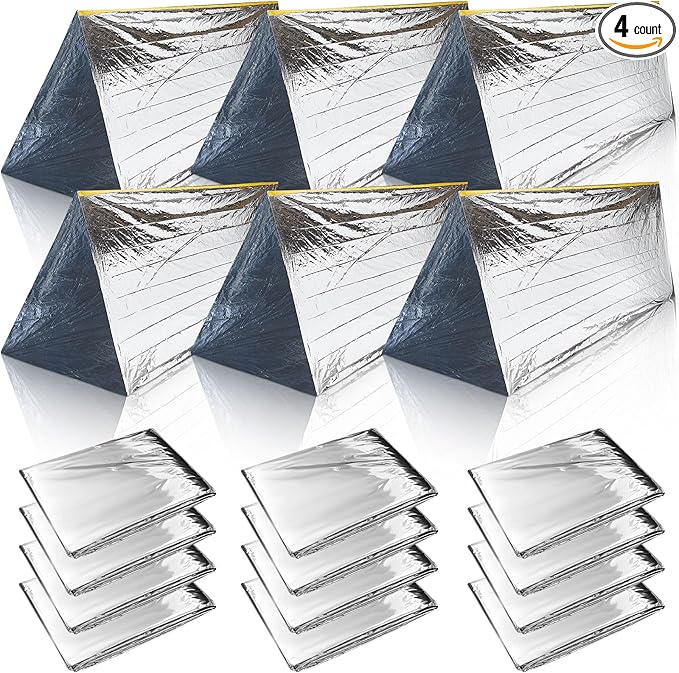 Woanger 4/10/20 Pcs Emergency Tent for Homeless Survival Tents Bulk 2 Person Tube Camping Tents 8 ft x 3 ft Shelter Survival Tent Portable Shelter for Hiking Backpacking Camping Outdoor