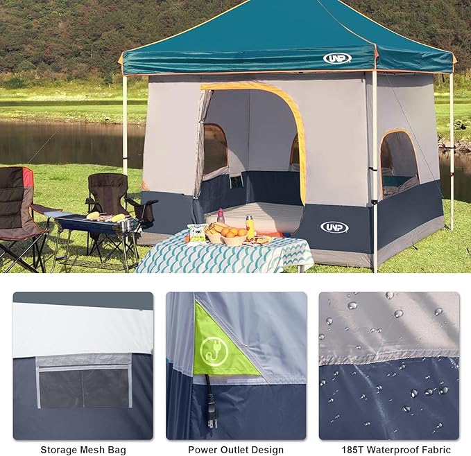 UNP Camping Canopy Tent - Inner Tent for 10' x 10' Pop Up Canopy, Simple Installation, Fully Vented Roof, Enclosed Canopy Space, Dark Blue (Frame NOT Included)