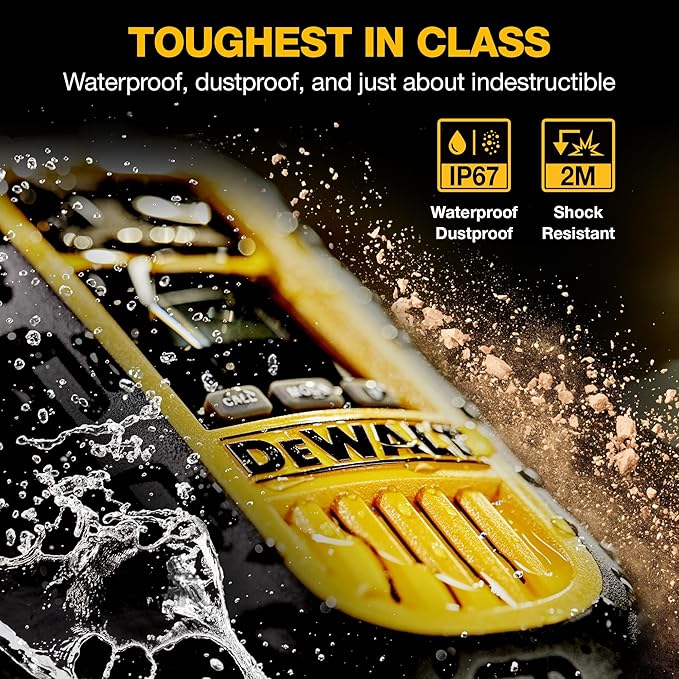DEWALT FRS Walkie Talkies Long Range 2 Way Radio, 2 Watt, Waterproof & Rechargeable, 6 Pack with Gang Charger, DXFRS800-BCH6