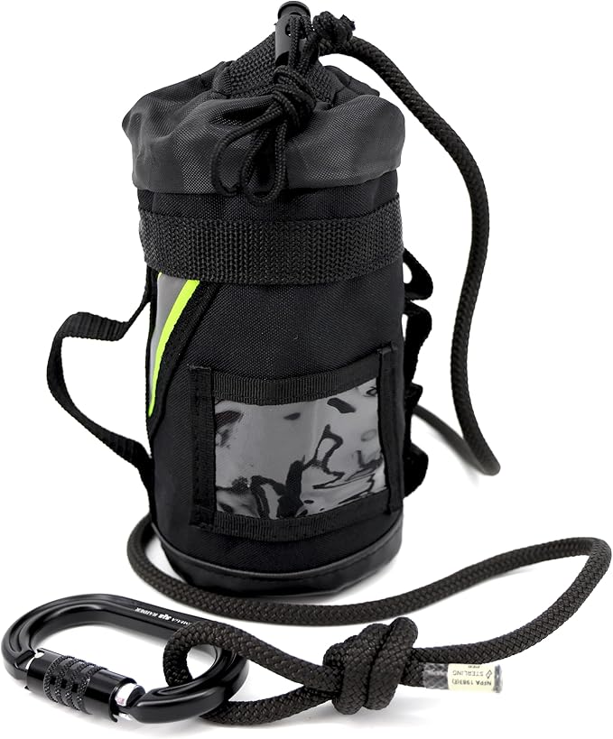 Lightning X Fire Rescue Personal Escape Rope Bag Bail Out Kit w/ 40' x 8mm Rope & Carabiner NFPA