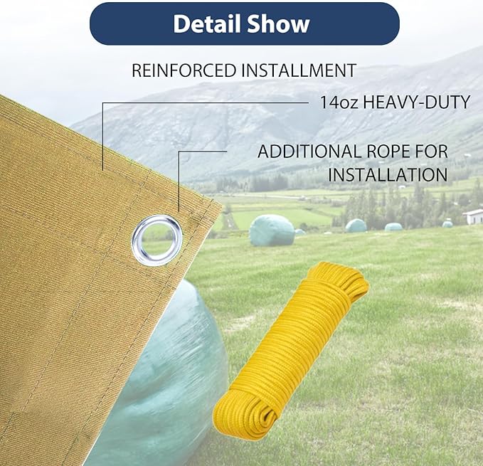 12’x16’ Canvas Tarps Heavy Duty Waterproof Tarpaulins with Aluminum Grommets,UV Resistant, 22Mil Multipurpose Drop Cloth, 14oz Cover Sheet for Outdoor and Indoor Use with Ropes Yellow