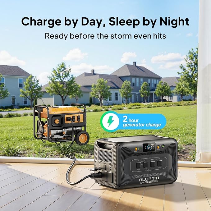 BLUETTI Apex 300 Portable Power Station & B500K Expansion Battery, 7884.8Wh LFP Battery Backup with 6 3840W AC Outlets (7680W Surge), 120V/240V Dual Voltage Output, for Home, RV and Emergencies