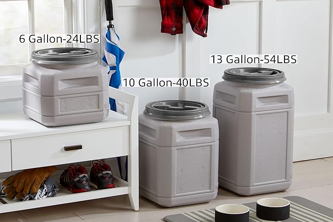 Mighty Tuff Airtight Dog Food Storage Container – 6 Gal, up to 24 lb Capacity – Cat and Dog Food Container with Twist Lid & Handles – BPA-Free, Made in USA