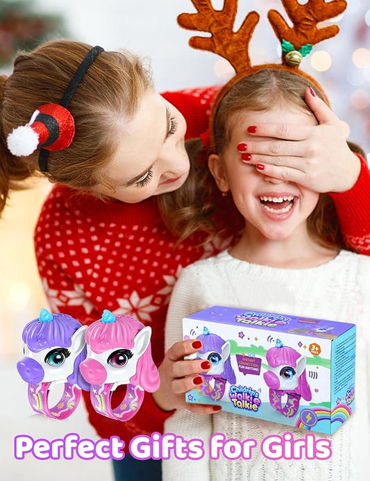 Vvinca Walkie Talkies for Kids 2 Pack, Unicorn Toys for Girls Age 3-4-5-6-7 Christmas Birthday Gifts 8 9 10 11 12 Year Old Long Range Camping Outdoor Toddler Toy Walkie-Talkie Stocking Stuffers