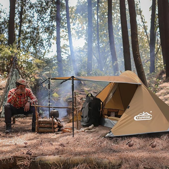 camppal 1 Person Tent for Camping Hiking Mountain Hunting Backpacking Tents 4 Season Resistance to Windproof Rainproof and Waterproof