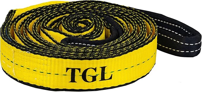 TGL 2 inch, 20 Foot ATV Tow Strap Heavy Duty with Reinforced Loops 10,000 Pound Capacity. Compatible with Polaris, Honda, Can-Am ATV, UTV Towing Strap, Tree Saver Strap.