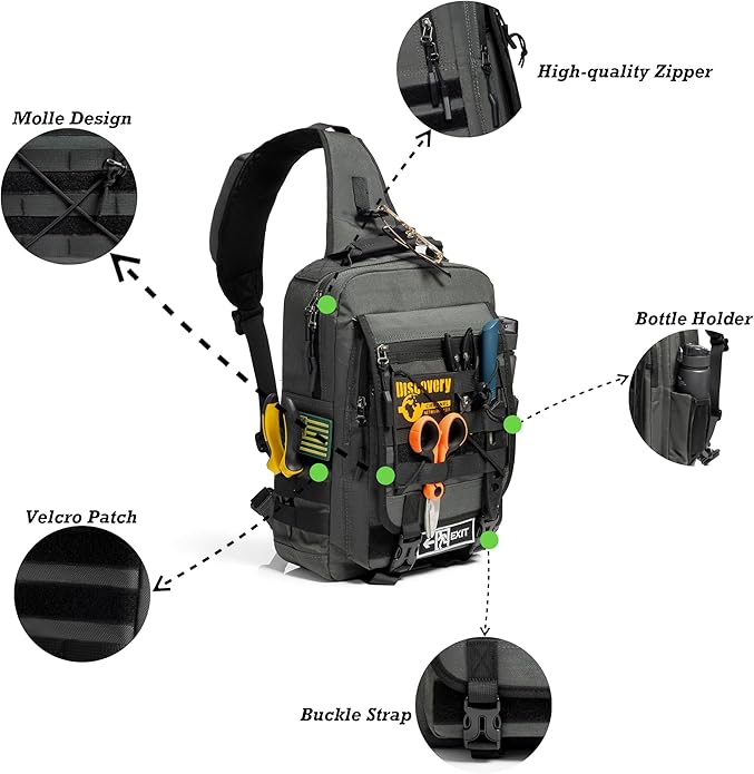 NICGID Tactical Military Backpack Daypack Molle Army Assault Pack Bug Out Bag Travel Fishing Hiking Trekking Rucksack