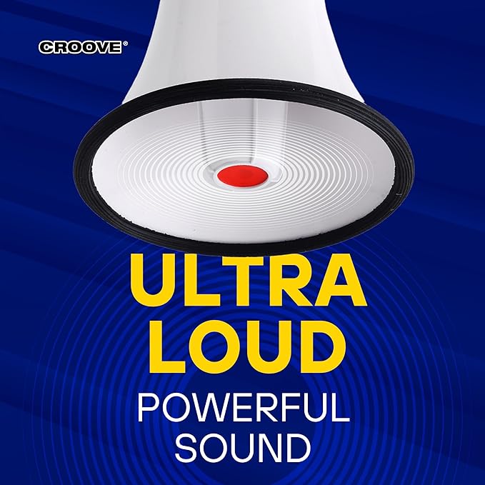 Rechargeable Megaphone Bullhorn Speaker, 1000 Yard Voice Range, Lightweight Mini Blow Horn, Loud Mega Phone With Siren & Music, Bull Horn Noise Makers for Sporting, Camp Counselor, Coach Essentials