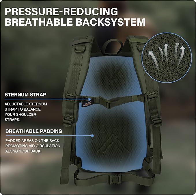 Mardingtop Tactical Molle Backpack for Men- 18L/28L EDC Hiking & Motorcycle Backpack
