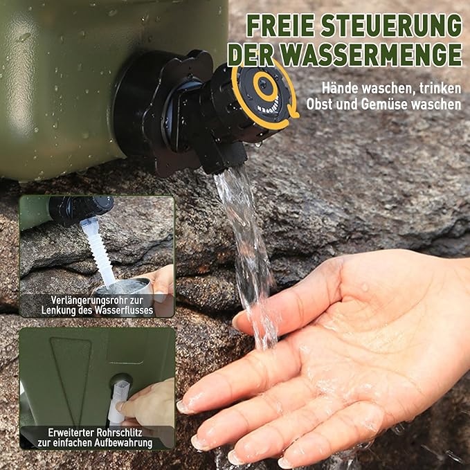 3.2 Gallon Water Jug,Camping Water Container with Spigot,BPA-Free with Cleaning,Brush Military Green Tank Portable,Suitable for Outdoor Camping and Hiking,Army Green