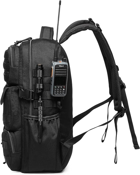 Wotony Tactical Backpack - Military waterproof backpack with multiple pockets and tactical gear for the outdoors (Black, 30L)