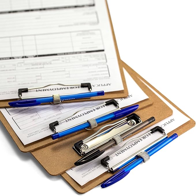 Officemate Wood Clipboard, Letter Size, Low Profile Clip with Pen Holder (83249)
