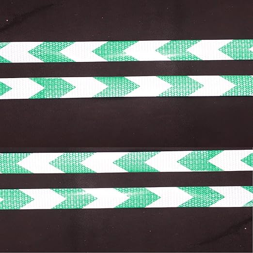 Reflective Tape Green and White 1 Inch x 168 Feet, Warning Conspicuity Reflector, Night Safety Sticker for Car Trailer Clothing