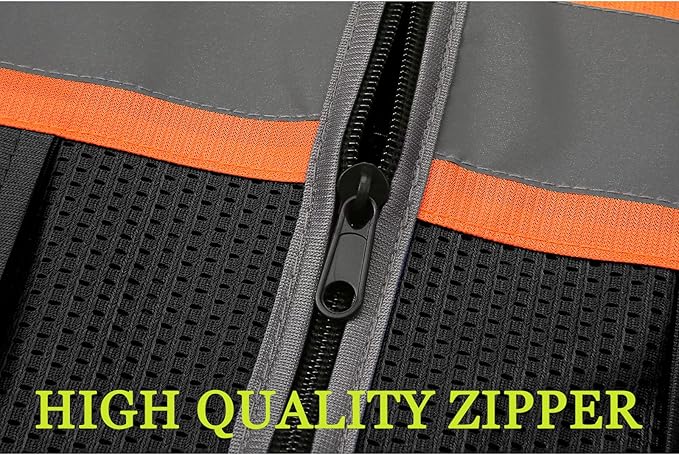 BeautyWill 10 Pack Custom Logo Safety Vest ANSI Class 2 High Visibility Reflective Vest Personalized Construction Vest Bulk