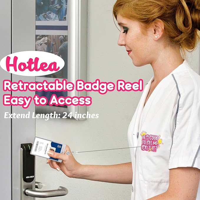 It's Good to See Me Badge Reel Nursing Badge Holders Retractable Badge Clip RN LN CNA Mental Health Nurse Badge Accessories for Work
