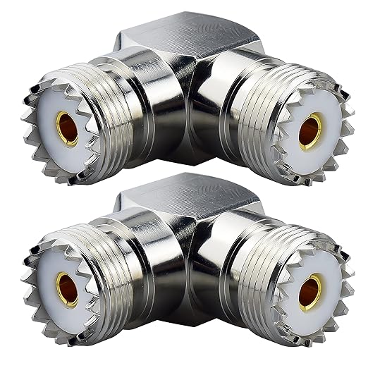 Upgraded SO239 90 Degree Adapter 2-Pack, SO-239 Right Angle Adapter UHF Female Coax Cable Connector SO239 PL259 Elbow Copper