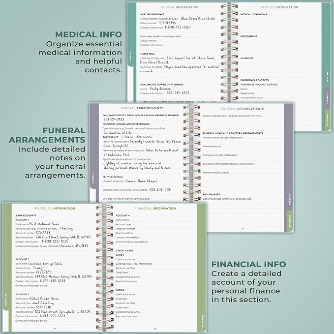 Clever Fox When I Die Planner With Pockets for Documents – End-of-Life Organizer Binder for Important Personal Info & Final Wishes (Blue Surf)