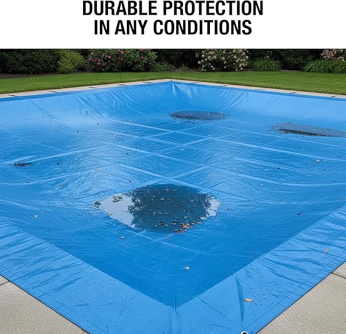 30x50 Blue Waterproof Tarp – Heavy Duty 5 MIL Thick Outdoor Tarpaulin Cover - Multi Purpose Protection for Camping, Tent, Roof, Patio, Pool, Floor, Furniture, Boat, Truck Beds, Pack of 1