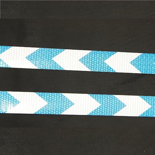 Reflective Tape Blue White 1 Inch x 168 Feet, Warning Conspicuity Reflector, Night Safety Sticker for Car Trailer Clothing