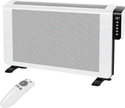 Convection Space Heaters for Indoor Use Large Room, 1500W Infrared Bathroom Heater with Remote, IPX4, 24Hrs Timer, Stand & Wall Panel Heater with Adjustable Thermostat for Office Bedroom Use