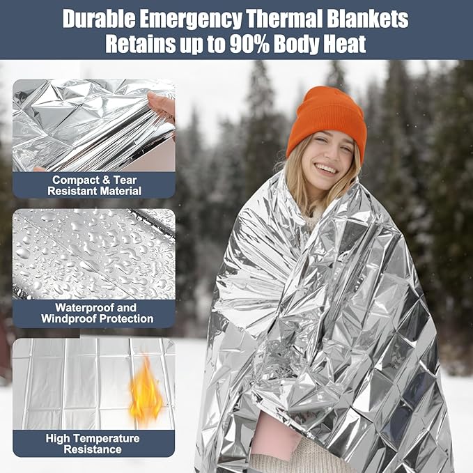 600 Pcs Homeless Care Package Supplies Bulk Winter Emergency Blankets Beanies Hat Gloves Scarves Socks Drawstring Bags for Men Women Cold Weather Camping Outdoor Survival Kit (10 Colors)